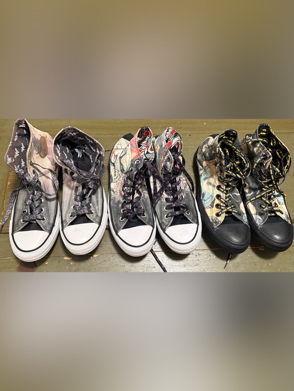 Batman Wonder Woman &Harley Quinn DC Comics Converse Allstar Sneakers Men’s 8